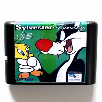 Sylvester Ve Tweety Için 16 bitlik MD Oyunu Kart Sega Mega Drive Genesis Için