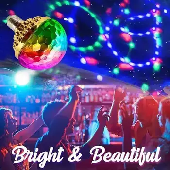 E27 Disko sahne ışığı Sihirli Kristal top lamba LED Dönen Disko Ampul RGB Projektör Çok Renkli Kulübü Bar Parti Lambası