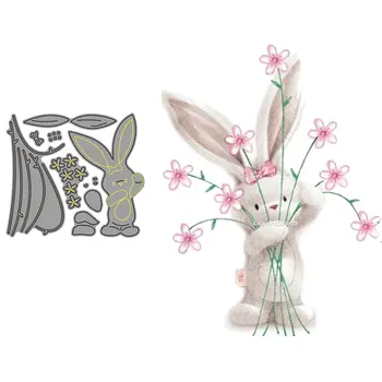Tavşan Metal Kesme Ölür Paskalya Çiçek Kalıp Kesim Scrapbooking Kağıt Zanaat El Yapımı Kart Yumruk Sanat Kesici Dekoratif Kalıplar Yeni 2021