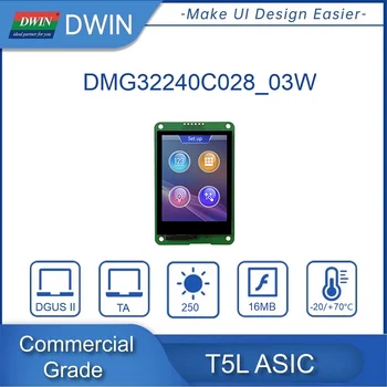 DWIN 2.8 İnç 320*240 TFT Ekran HMI dokunmatik ekran akıllı ekran Hmı Ekran CTP / RTP TTL UART Portu DMG32240C028_03W