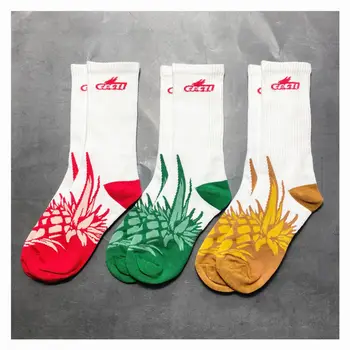 21SS Sokak Moda Ananas Pamuk Logo Ekip Çorap Erkekler Yıldırım Kaktüsler Kaktüs Kaktüsler Flaş Sembol TS Diken Tarzı Kadın Burcu