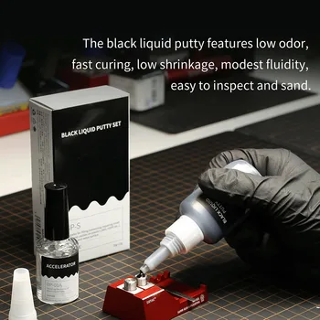 DSPIAE Siyah / Beyaz Sıvı Macun Seti Modeli Dikişsiz Dolum Özel Sıvı Siyah Toprak Boşluk Doldurma Takım Hobi Yapı Araçları