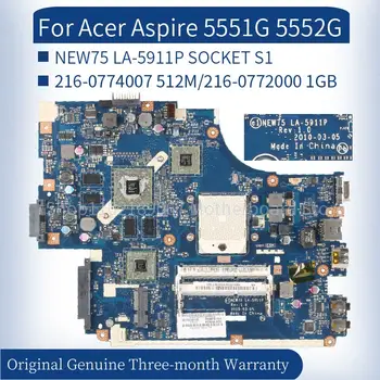 NEW75 LA-5911P Acer Aspire 5551G 5552G İçin Laptop Anakart 216-0774007 216-0772000 SOKET S1 DDR3 Dizüstü Anakart Test