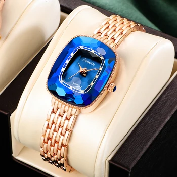 LIGE Kadın İzle Sunkta Marka Kristal Lüks Saatler Su Geçirmez Paslanmaz Çelik Kayış quartz saat Kadınlar için Moda Mücevher Saat