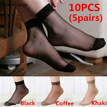 5 Çift / grup Zarif Kadın Seksi Ultra-İnce Elastik İpeksi OL Günlük Kristal Kısa Ayak Bileği Çorap Ofis Bayanlar Rahat