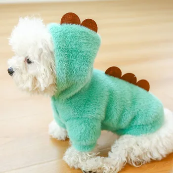 Sıcak Köpek Kış Giysileri Komik Dinozor Kostümleri Köpek Ceket Hoodies Polar Pet Köpekler Kostüm Ceket Fransız Bulldog Chihuahua