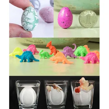 10 adet / takım Sevimli Sihirli Su Büyüyen Yumurta Kuluçka Renkli Dinozor Eklemek Çatlaklar Büyümek Yumurta Çocuk Çocuk Boys Parti Küçük Hediyeler
