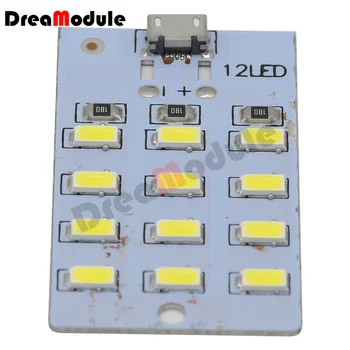 LED Panel 5730 smd 5V~470mA Beyaz USB Mikro LED Aydınlatma Paneli Acil Gece Lambası 8/12/16/20 adet LED USB mobil ışık Kurulu