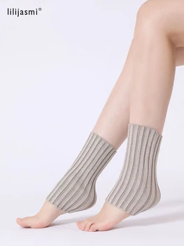 Pamuk ayak bileği ısıtıcıları kadın bahar yaz nervürlü örgü sıcak yumuşak çizme maç körüğü Footmuff Unisex ayak kol ısıtıcıları çorap
