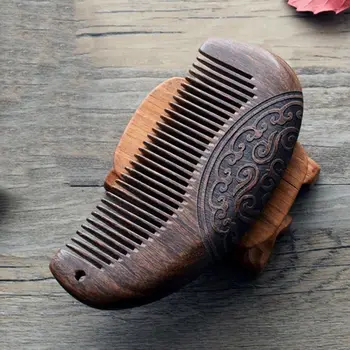 Vintage Sandal Ağacı Anti Statik Bıyık Saç Fırçası Saç Şekillendirici Ahşap Saç Tarak Derisi Masaj Sakal Bakımı
