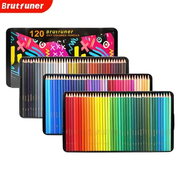 Brutfuner 72/120 Kare Varil Renkli Kalemler Teneke Kutu Yetişkin Sanatçılar Boyama Kitapları Çizim Eskiz Sanatçı Öğrenciler