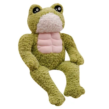 35/45cm Yaratıcı Güçlü Kurbağa peluş oyuncak Doldurulmuş Hayvan Kawaii Yumuşak Kas Kurbağa Bebek Sevimli Peluş noel hediyesi Çocuk Çocuklar için