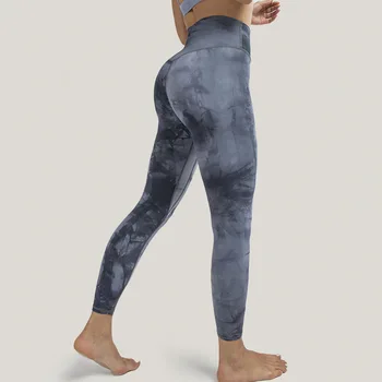 Yeni Kravat Boya Legging Çift Taraflı Zımpara Kalça Kaldırma Pantolon Yüksek Bel Sıska spor pantolonları Elastik Rahat Koşu Spor Tayt
