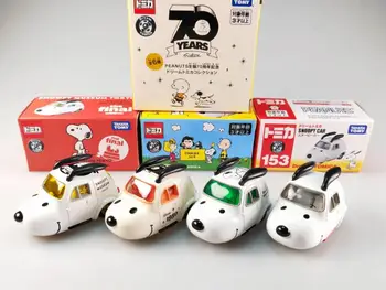 Yeni Kawaii Snoopy 70th Yıldönümü Karikatür Sevimli Köpek Alaşım Araba Oyuncak Araba Modeli doğum günü hediyesi Oyuncaklar Çocuklar için