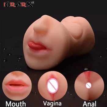 Erkek Penis Masturbator Gerçekçi Vajina Ağız Pussy Anal Erotik Ürünler Derin Boğaz Oral Seks Oyuncakları Erkekler İçin Zevk Yetişkin Oyunları