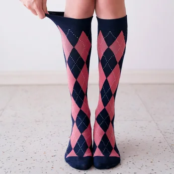 Kadınlar için çorap pamuklu Uzun Çorap Kafes Hip Hop Harajuku Sonbahar Kış komik çoraplar Bayanlar Sıcak Çorap kadın Sox Meias 2019
