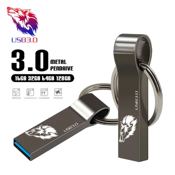 USB flash sürücü 128GB Su Geçirmez Metal kalem drive256GB pendrive Flash Sürücü anahtarlık ile memory stick