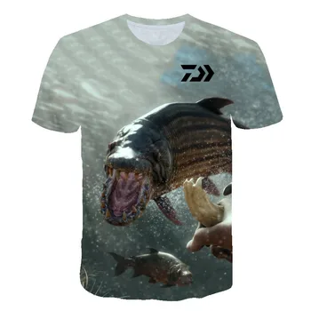 DAİWA T Shirt Yaz Erkek Kısa Kollu balıkçı kıyafeti Açık Spor Nefes Balıkçılık Kıyafetleri erkekler plaj baskılı tişört Üst