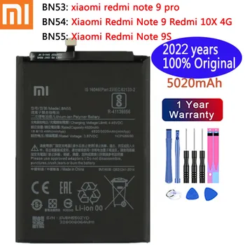 2022 Yeni 100 % Orijinal 5020mAh BN53 BN54 BN55 Pil Xiaomi Redmi İçin Not 9 Pro / Not 9 5G / 10X 4G / Not 9S Telefon Pilleri