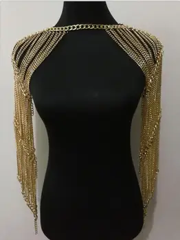 Yeni Moda Stil WRB1013 Kadın Demeti Altın Zincirler Omuz Zinciri Yaka Gerdanlık Altın Kolye Takı Aksesuarları 3 Renkler