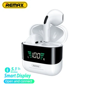 Remax TWS-10 Artı Dinamik Mini HİFİ Metal Bluetooth Kulaklıklar Dijital Ekran Kulak Stereo Sadakat Müzik Kablosuz Kulaklık