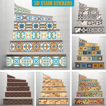 6 ADET / 13 ADET 3D Merdiven Çıkartmalar Kendinden Yapışkanlı Merdiven Kapağı Duvar Sanatı Ev Dekor Merdiven Basamakları zemin stickerı Çıkartmaları Çıkarılabilir