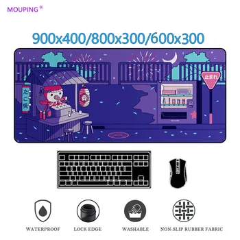 Japon Mouse Pad Sevimli Oyun Mor Matsuzuka Deskmats Oyun Halı Anime Mousepad Xxl Kalitesi İyi Masaüstü Oyun mat90x40