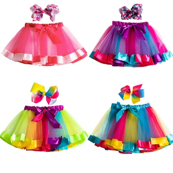 Yaz Unicorn Tutu Etek Bebek Kız Etekler 12M 8T Prenses Mini Pettiskirt Parti Gökkuşağı Tül Etekler Kız Çocuk Giyim