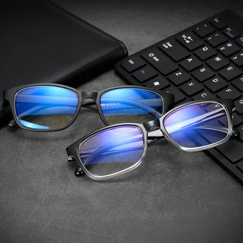 Anti-mavi ışık düz gözlük moda basit kare çerçeve erkekler kadınlar oyun telefon bilgisayar ofis çalışması Hiçbir derece optik gözlük