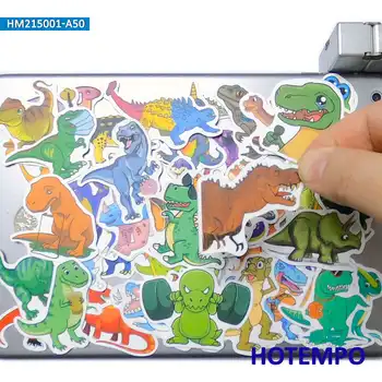 50 adet Komik Karikatür Dinozorlar Sevimli Renkli Hayvan Dünya Sticker Çocuklar için Oyuncaklar Karalama Defteri Dizüstü Bagaj Telefon Dizüstü Çıkartmalar