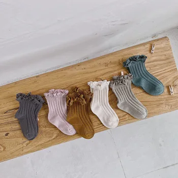 Dropshipping 2019 Bebek Calcetines Çocuk Çorap Toddlers Kızlar Sevimli Kısa Çorap Yumuşak Pamuklu Dantel Moda çocuk Çorap