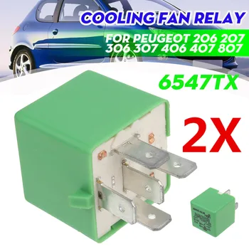 2 ADET 6547TX 5 Pins Soğutma radyatör fanı Röle 12V 35A Yeşil İçin Peugeot 206 207 306 307 406 407 807