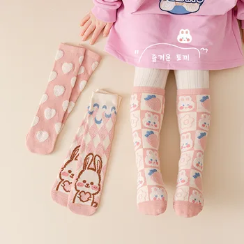 3 pairs çocuk çorap kalınlaşmış kış karikatür sevimli tavşan düz heelless çorap çocuk çorap erkek kız çorap çocuk çorap