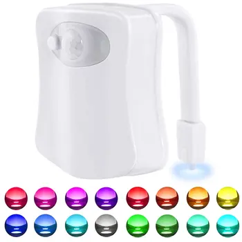 Akıllı tuvalet Gece Lambası PIR Hareket Aktif 16 Renk su geçirmez değişen LED Lamba Dimmer Luminaria tuvalet sensörü Kase Aydınlatma