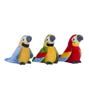Elektrikli Papağan Dolması Peluş Çocuk Oyuncakları Sevimli Konuşan Ses Papağan Sallayarak Kanatları Elektronik Mini Simüle Kitleri Oyuncaklar