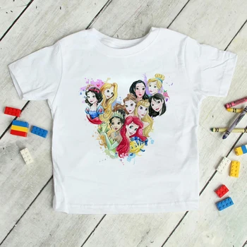 Disney Prenses Desen Baskı Çocuk T-Shirt Mickey Mouse Kafa Grafik Yüksek Kaliteli T Shirt Çocuk Sıcak Satış Açık Dropship