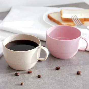 Buğday Samanı süt kupası Avrupa Tarzı Kahve Çay Kupa Basit Kahvaltı Içme bardağı Çevre Dostu Drinkware