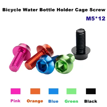 2 ADET Bisiklet şişe kafesi Vidalar Alüminyum Alaşım 6 ADET Bisiklet Su Şişesi Tutucu Kafes Vida Renkli Bisiklet Aksesuarları M5*12mm