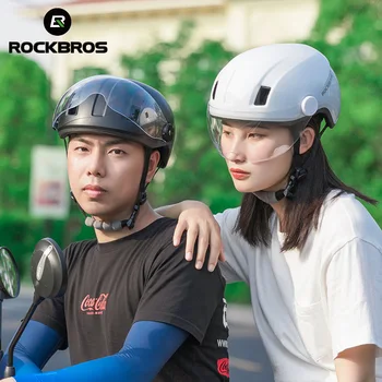 ROCKBROS Elektrikli Bisiklet Kask Erkekler Kadınlar MTB Yol Bisikleti EPS Kask Gözlük Motosiklet Güvenlik Entegral kalıplı Kask