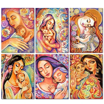 5d Diy Elmas Boyama Anne ve Çocuk Elmas Nakış Mozaik Resim Taklidi Çapraz Dikiş Kiti Ev Dekorasyon Sanat Hediye