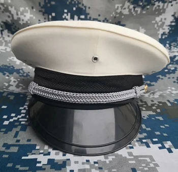 Beyaz Büyük Kap moda şapkaları 2020 Kadın ve Erkek Askeri Şapka Askeri Ordu Polis Üniformaları Kaptan Şapka moda şapkaları Pilot Kap