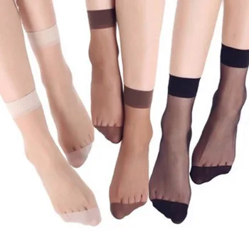 10 Pairs Kız Ayak Bileği Sox Kadın Kısa Çorap kadın Çorap İnce Kristal Şeffaf İpek Çorap Kız Ayak Bileği Sox