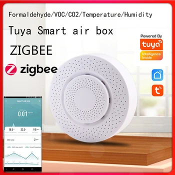 Zigbee Tuya Wifi CO2 Hcho VOC Dedektörü Formaldehit Karbon Dioksit Sensörü hava monitörü Ev Otomasyonu uyarı alarmı Dedektörü