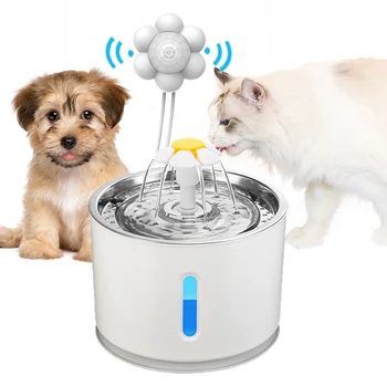 Otomatik Kedi su çeşmesi Pet Köpek suluk Kızılötesi Hareket Sensörü ile su sebili Besleyici LED Aydınlatma Güç Adaptörü