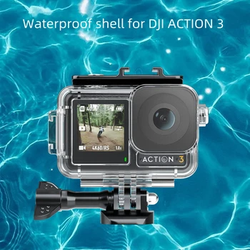 Su geçirmez Kılıf DJI OSMO Eylem 3 Kamera Toz geçirmez Düşmeye dayanıklı Konut Case 40M Dalış Kabuk Kutusu Spor Kamera Aksesuarları
