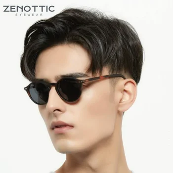 ZENOTTIC Vintage Polarize Güneş Gözlüğü Erkekler Klasik Retro Marka Tasarımcısı Yuvarlak Açık Sürüş UV400 Shades Gözlükleri Kadın