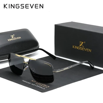 KINGSEVEN YENİ Moda erkek Gözlük Polarize Balıkçılık Sürüş Güneş Gözlüğü Marka Erkek Kadın Paslanmaz çelik Malzeme Gafas De Sol