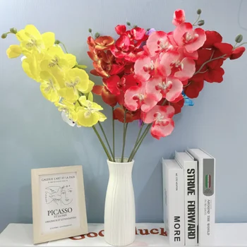 8 Kafa Phalaenopsis yapay çiçek 65cm Uzun Çiçek Şube DIY düğün buketi Parti Süslemeleri Ev Odası Dekor 2021 Yeni