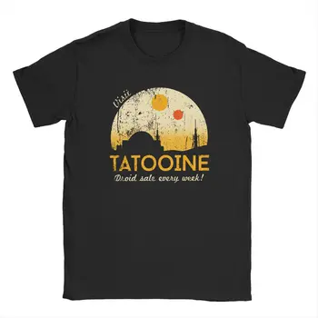 Erkek Ziyaret Tatooine Disney Star Wars T Shirt Saf pamuklu üst giyim Eğlence Kısa Kollu O Boyun Tee Gömlek doğum günü hediyesi T-Shirt