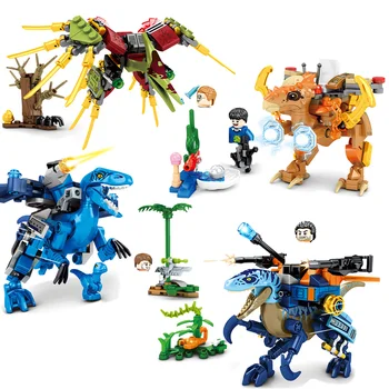 Jurassic Yaş Tarih Öncesi Gezegen Dinozor Uyumlu Legodinosaur Gelişim Oyuncak Yapı Taşı Tuğla aksiyon figürü oyuncakları Hediyeler